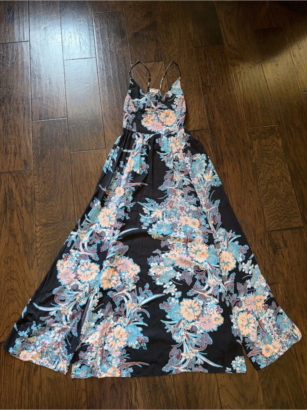 Intimately Free People Through the vine maxi long dress dark floral size S, EUC